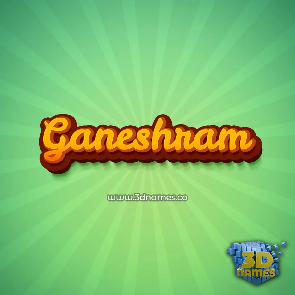 ganeshram in Green Rays style - 3D name wallpaper
