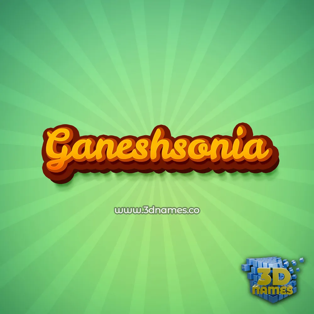 ganeshsonia in Green Rays style - 3D name wallpaper