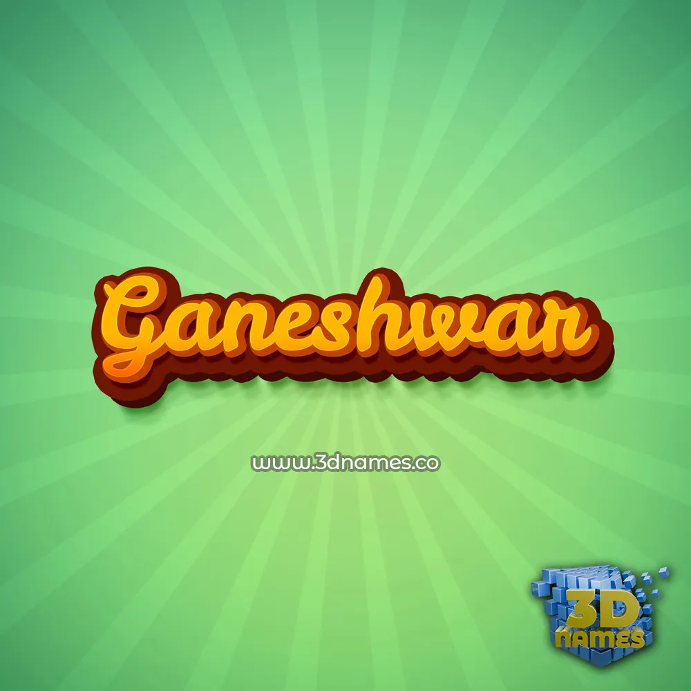 ganeshwar in Green Rays style - 3D name wallpaper