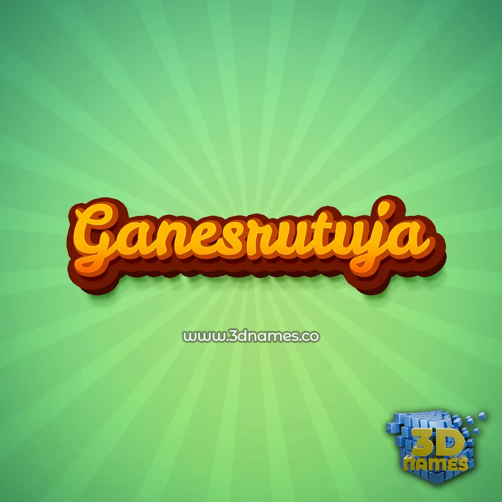 ganesrutuja in Green Rays style - 3D name wallpaper