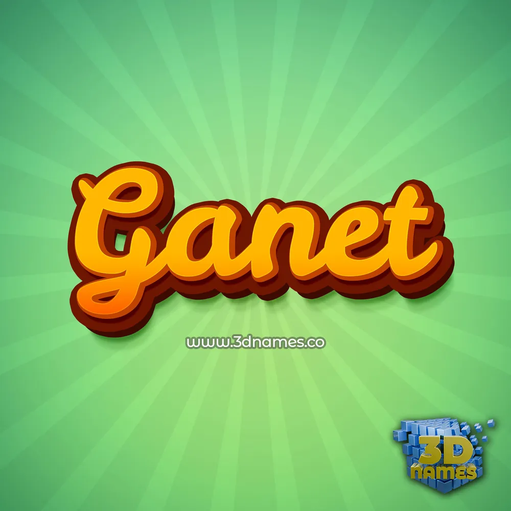 ganet in Green Rays style - 3D name wallpaper