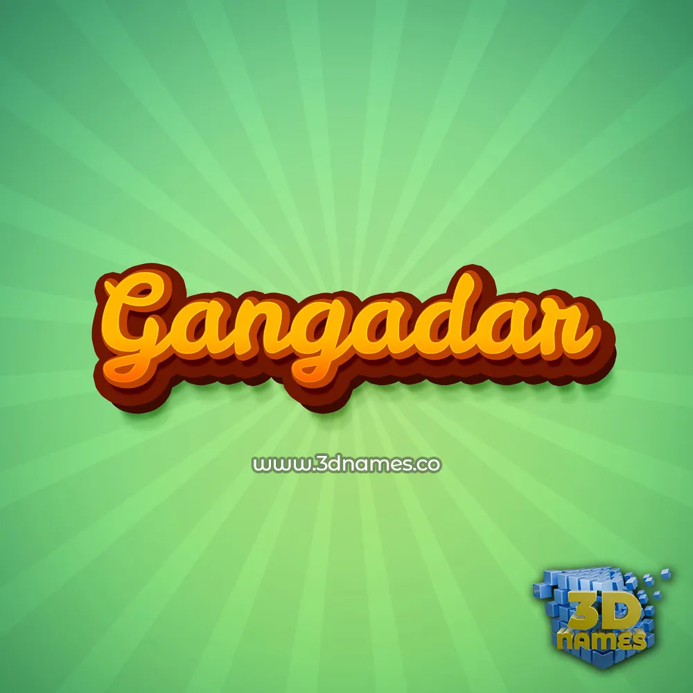 gangadar in Green Rays style - 3D name wallpaper