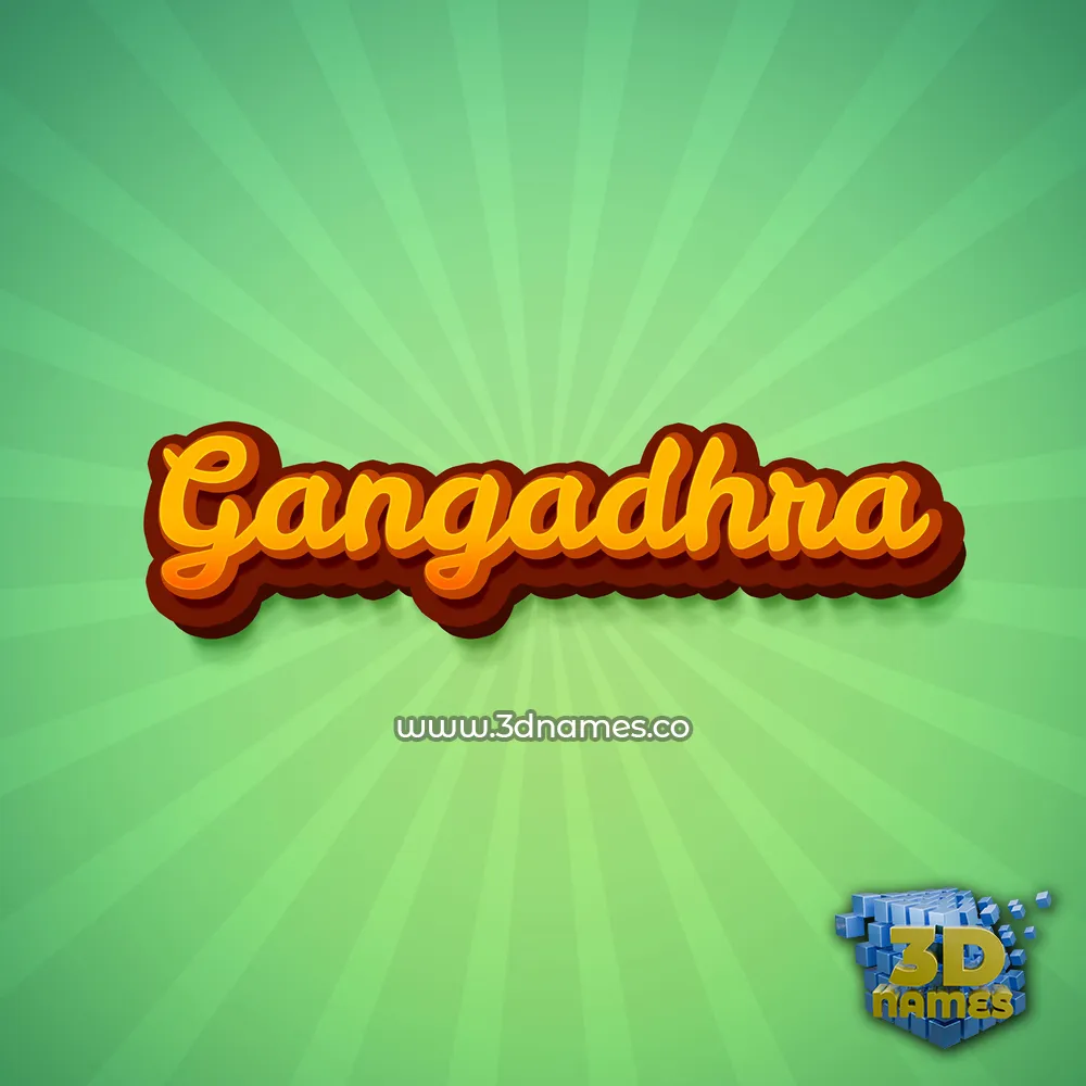 gangadhra in Green Rays style - 3D name wallpaper