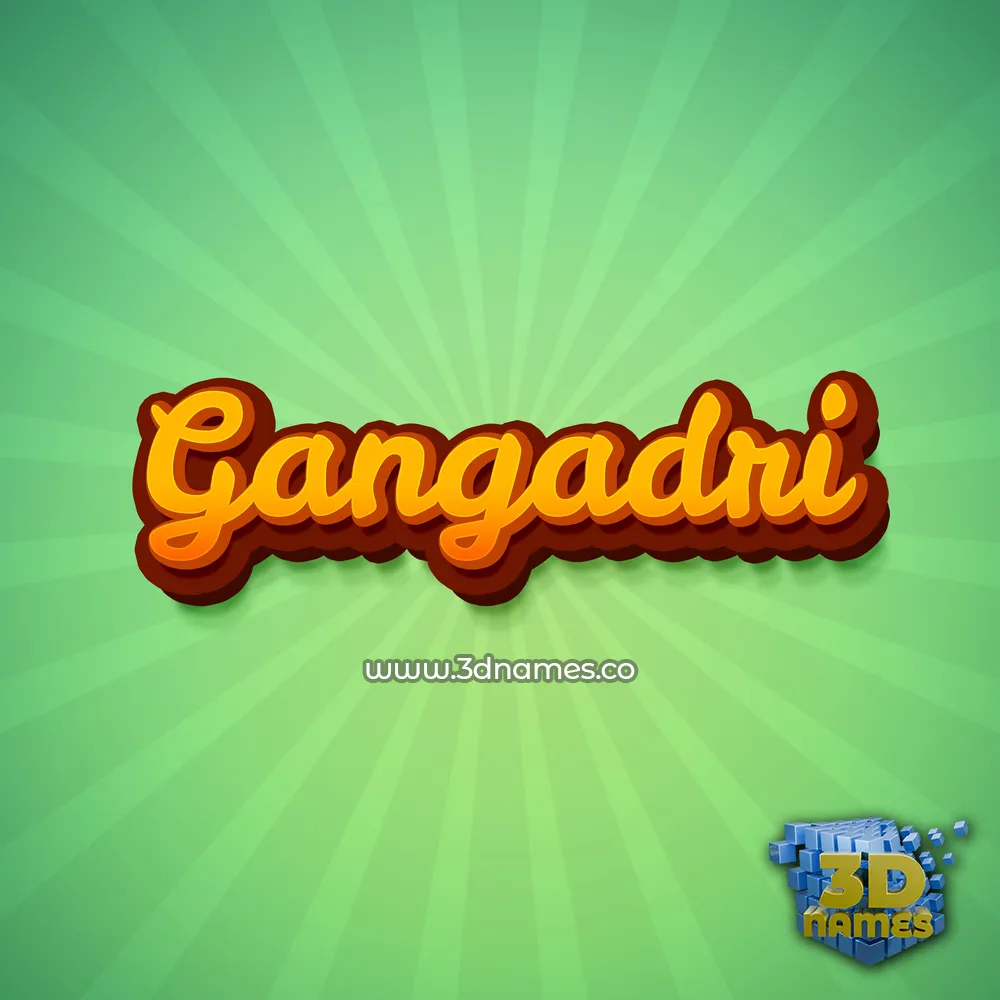 gangadri in Green Rays style - 3D name wallpaper