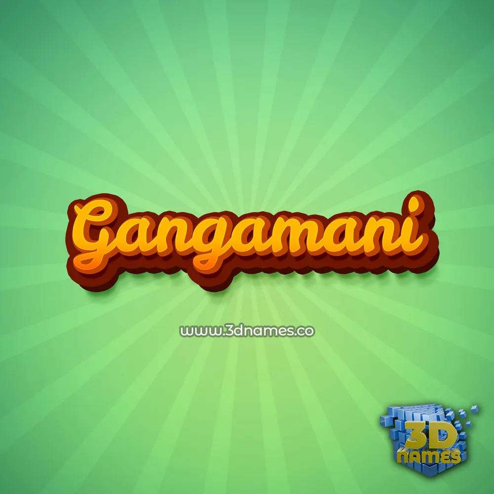 gangamani in Green Rays style - 3D name wallpaper