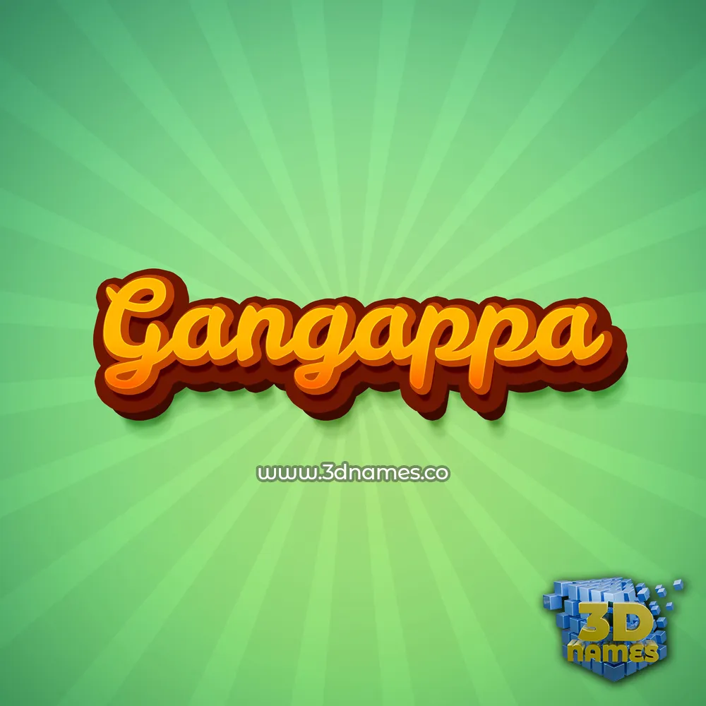 gangappa in Green Rays style - 3D name wallpaper