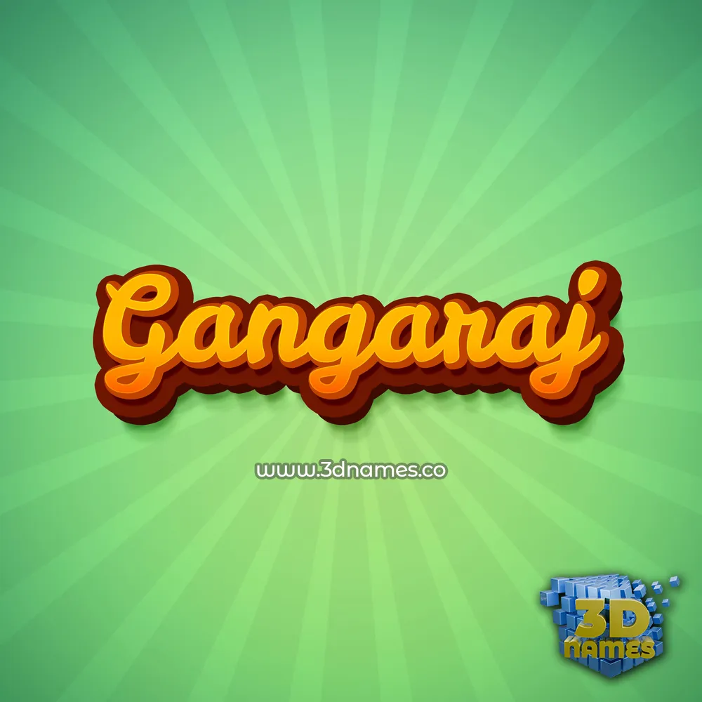 gangaraj in Green Rays style - 3D name wallpaper