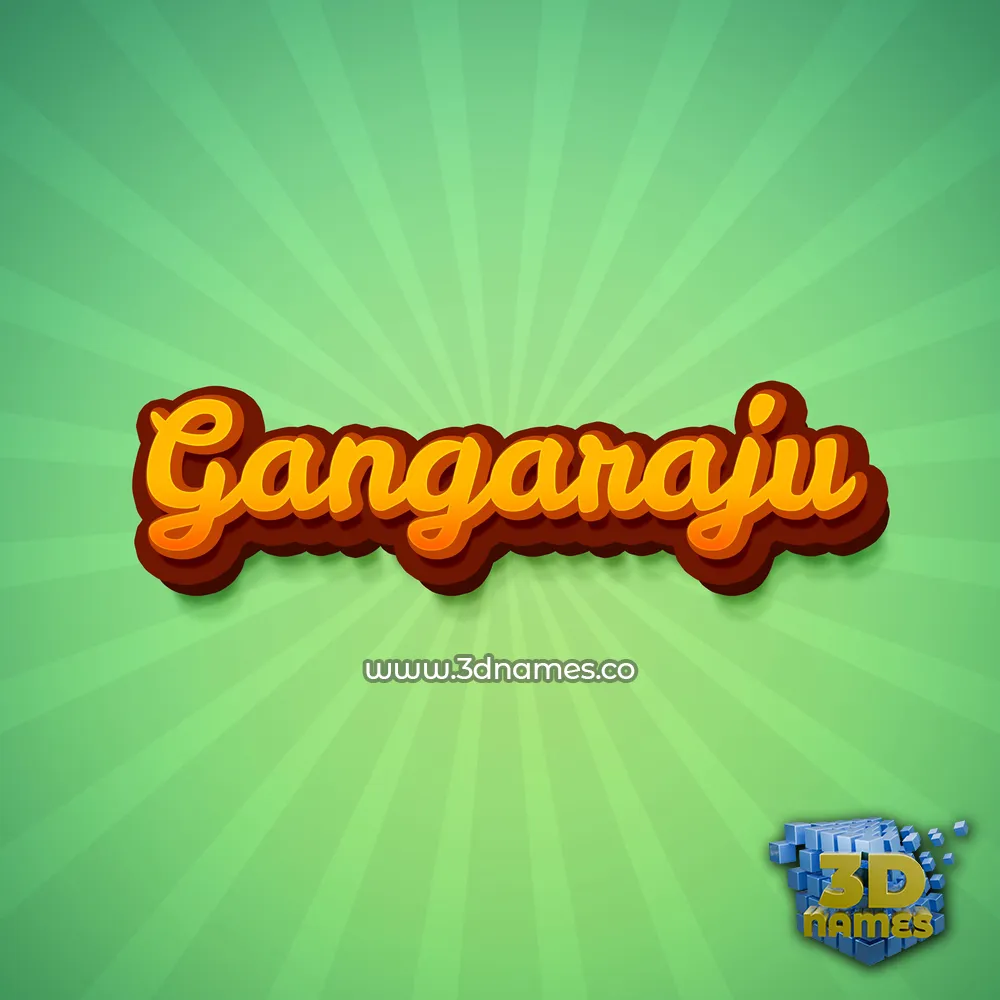 gangaraju in Green Rays style - 3D name wallpaper