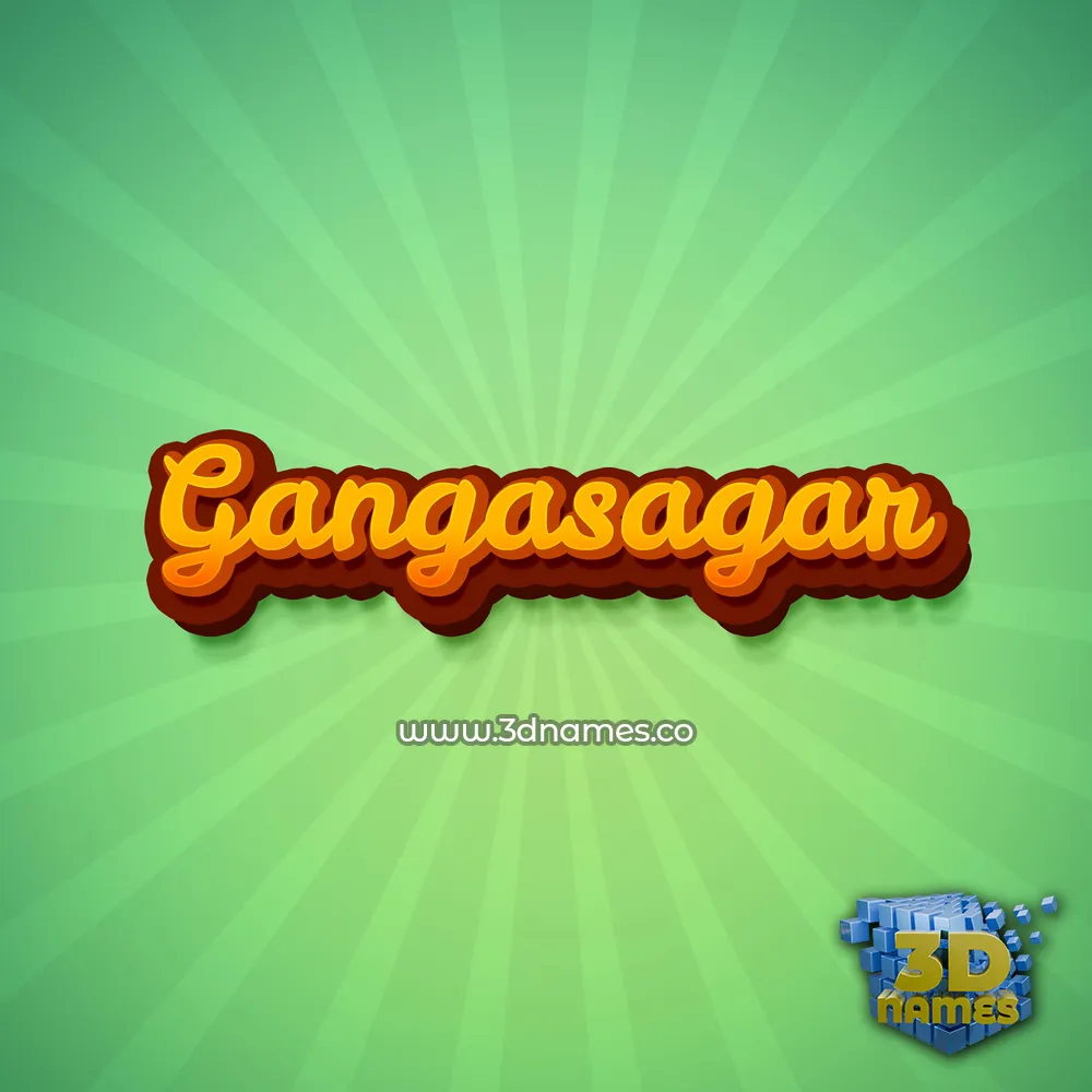 gangasagar in Green Rays style - 3D name wallpaper