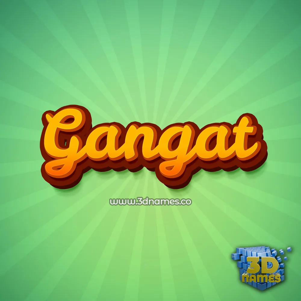 gangat in Green Rays style - 3D name wallpaper