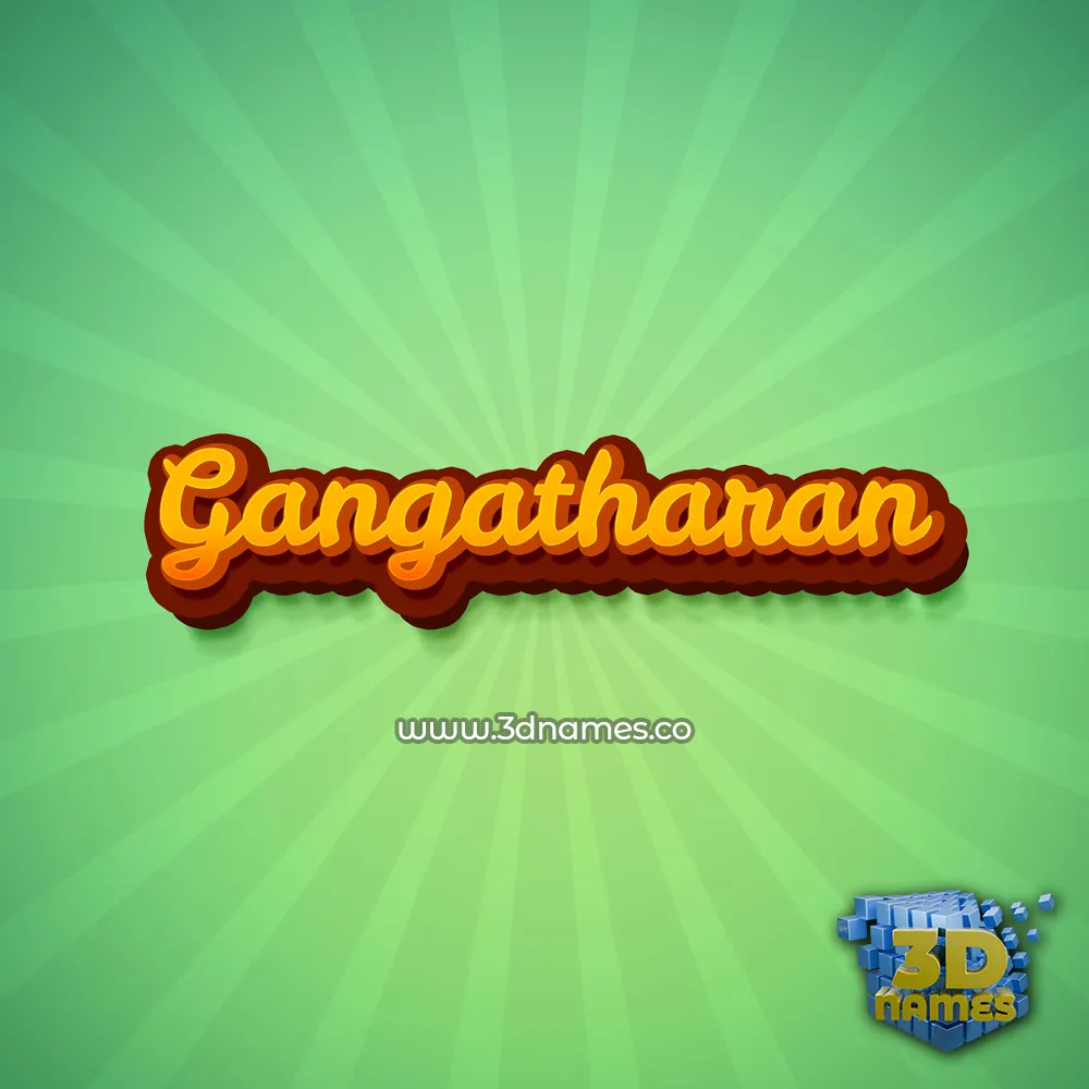 gangatharan in Green Rays style - 3D name wallpaper