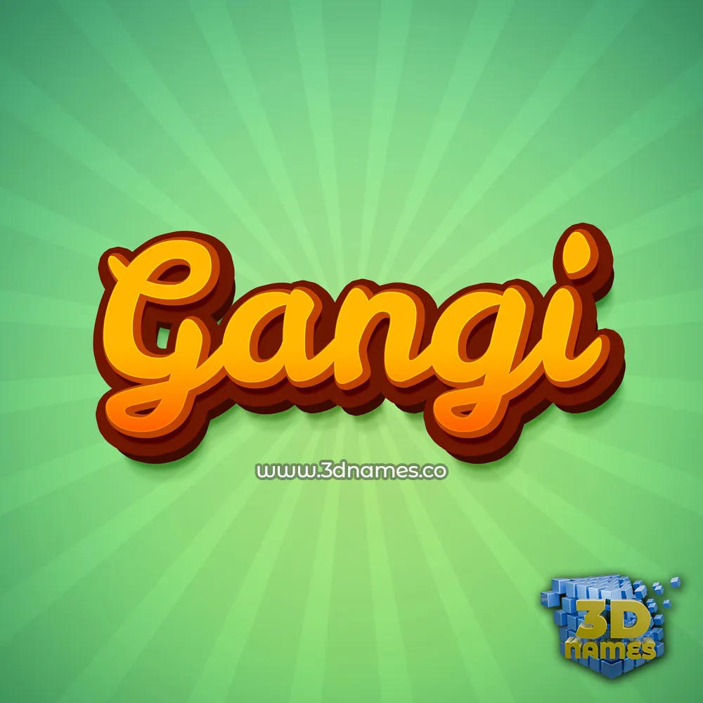 gangi in Green Rays style - 3D name wallpaper