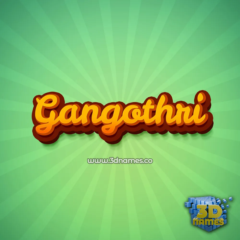 gangothri in Green Rays style - 3D name wallpaper