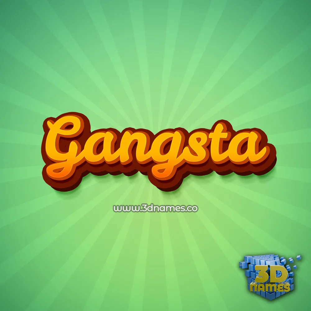 gangsta in Green Rays style - 3D name wallpaper