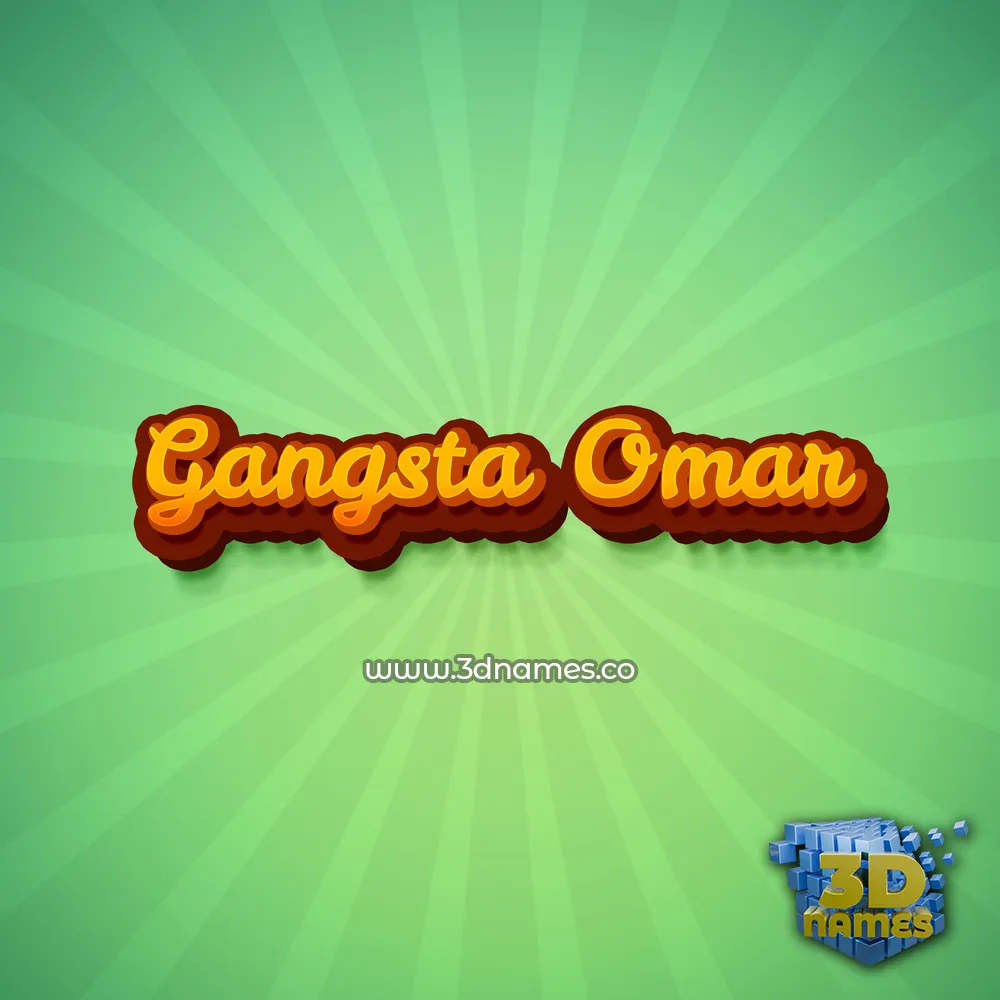 gangsta omar in Green Rays style - 3D name wallpaper
