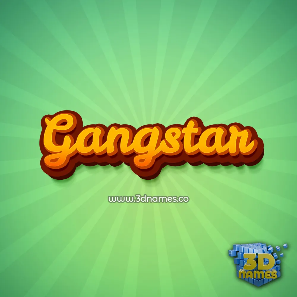 gangstar in Green Rays style - 3D name wallpaper