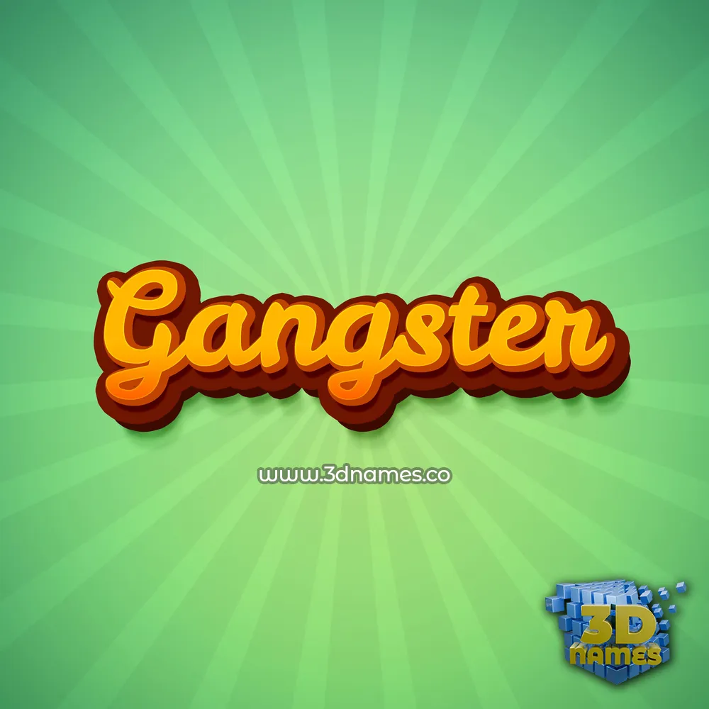 gangster in Green Rays style - 3D name wallpaper