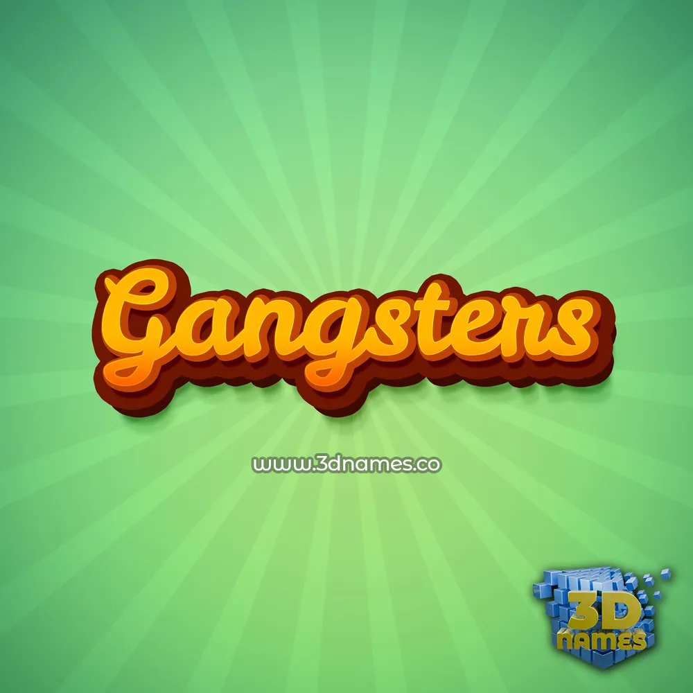 gangsters in Green Rays style - 3D name wallpaper
