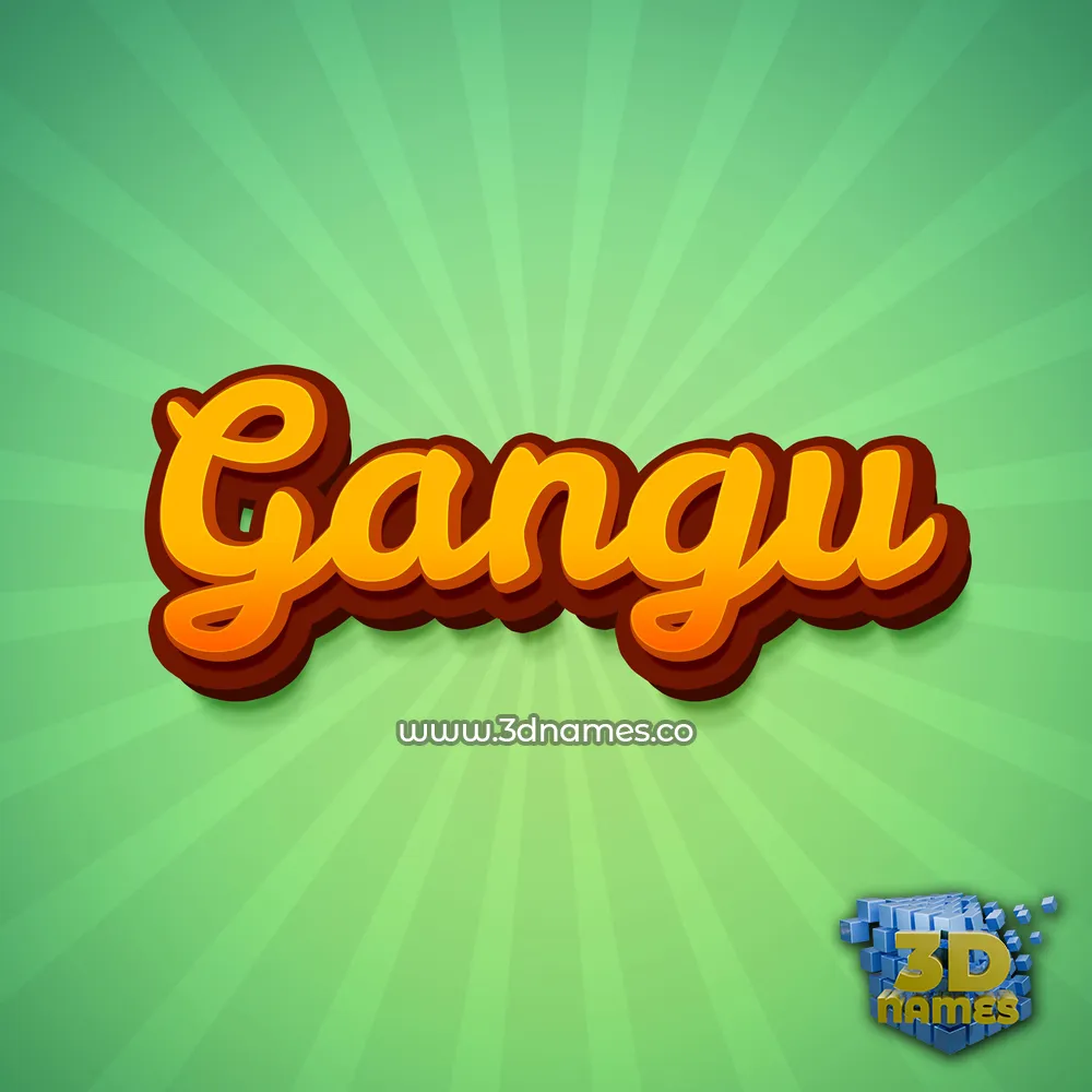 gangu in Green Rays style - 3D name wallpaper
