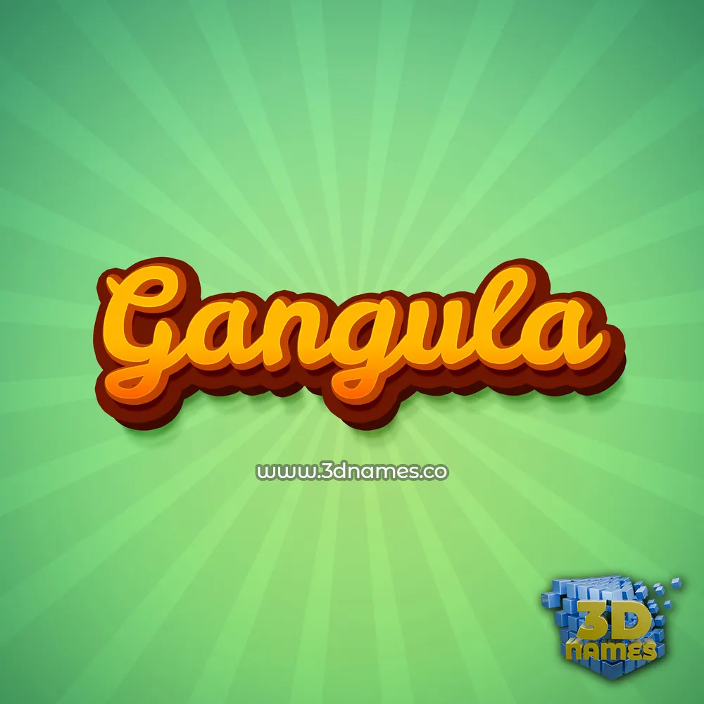 gangula in Green Rays style - 3D name wallpaper