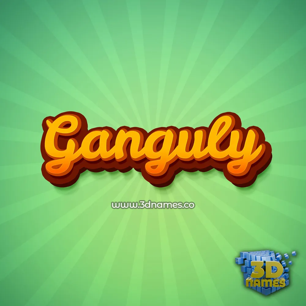 ganguly in Green Rays style - 3D name wallpaper