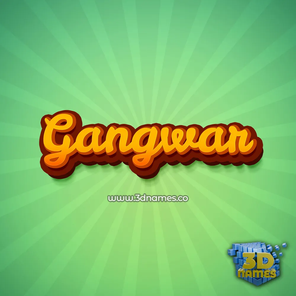 gangwar in Green Rays style - 3D name wallpaper