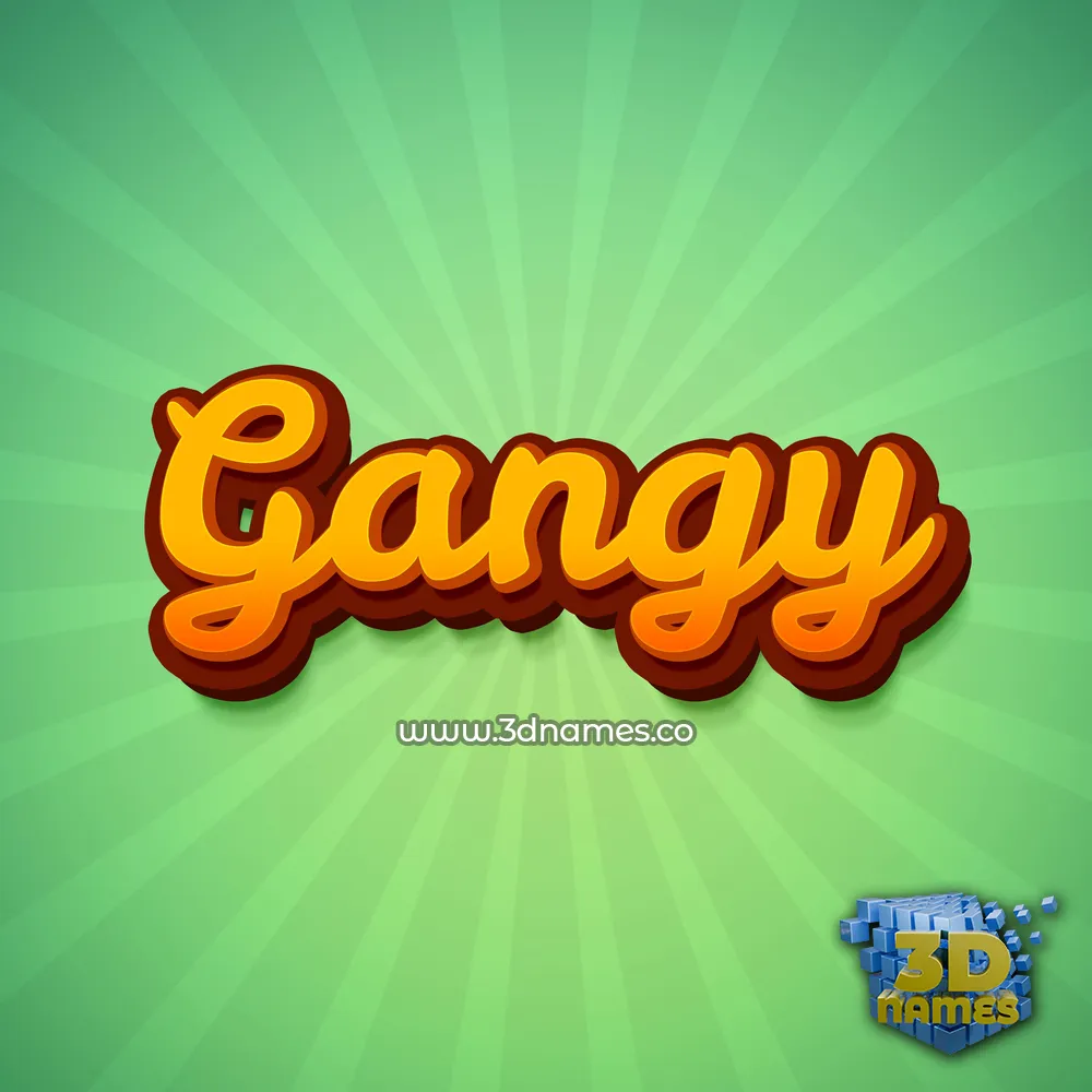 gangy in Green Rays style - 3D name wallpaper