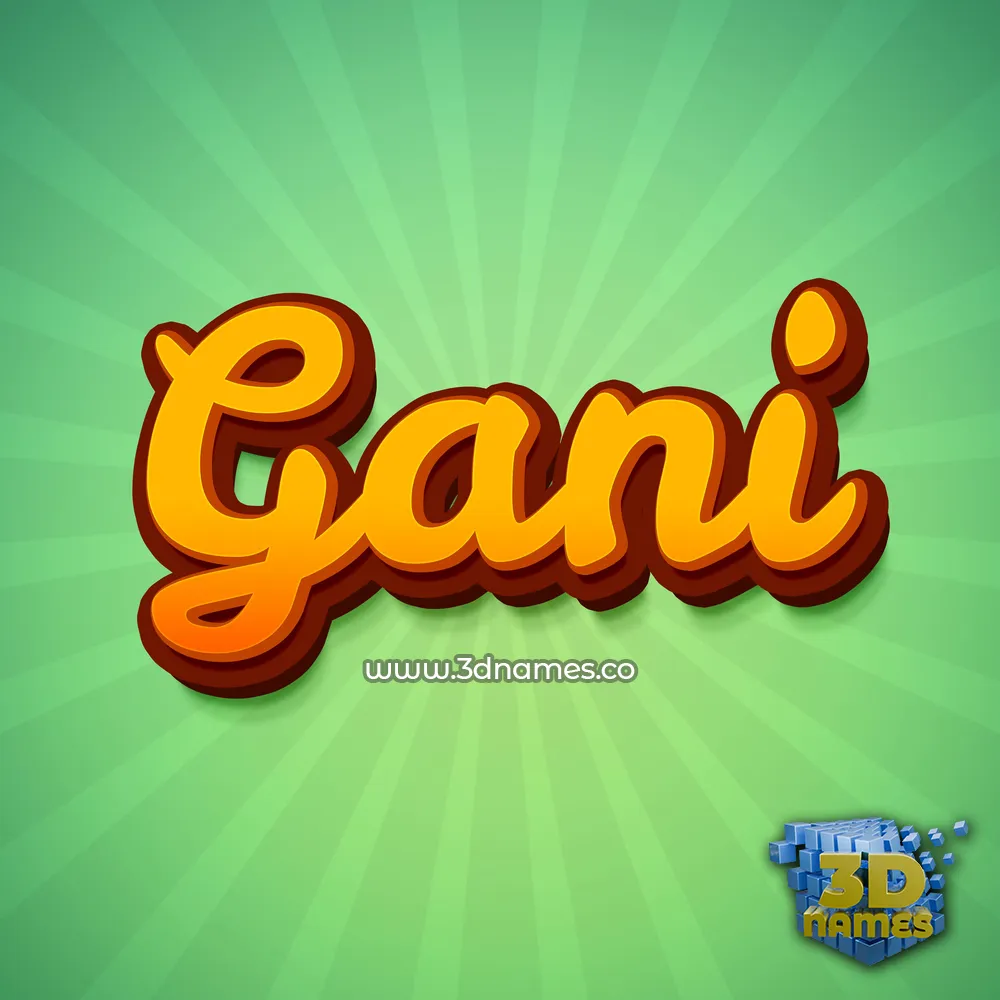 gani in Green Rays style - 3D name wallpaper