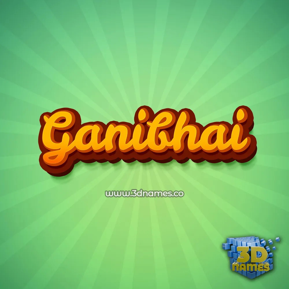 ganibhai in Green Rays style - 3D name wallpaper