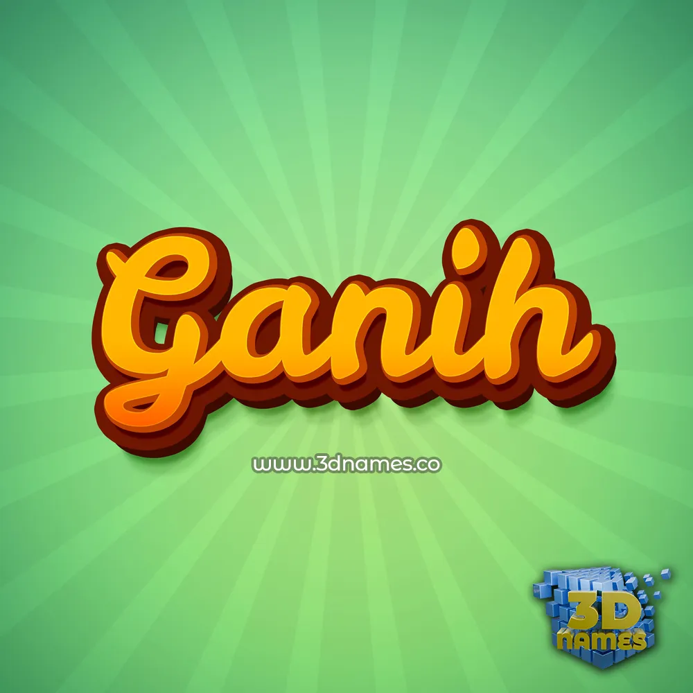 ganih in Green Rays style - 3D name wallpaper
