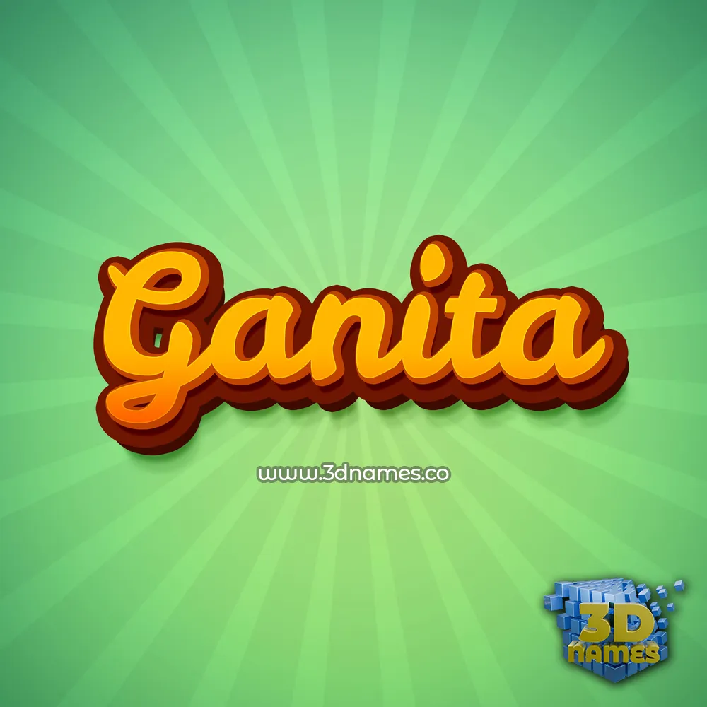 ganita in Green Rays style - 3D name wallpaper