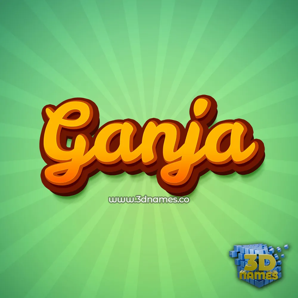 ganja in Green Rays style - 3D name wallpaper