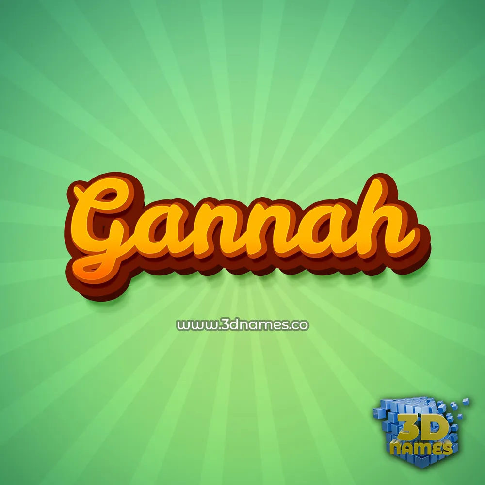 gannah in Green Rays style - 3D name wallpaper