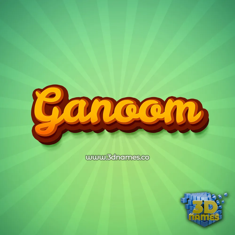 ganoom in Green Rays style - 3D name wallpaper