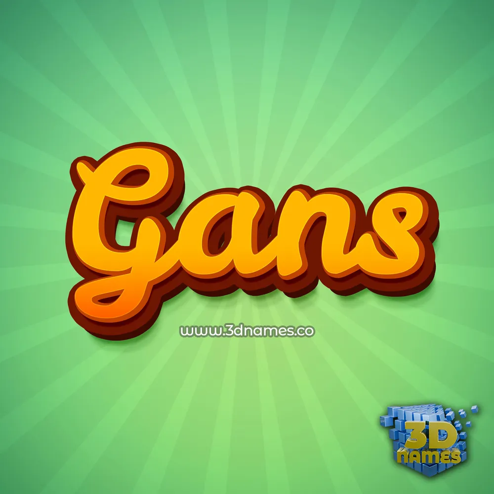 gans in Green Rays style - 3D name wallpaper