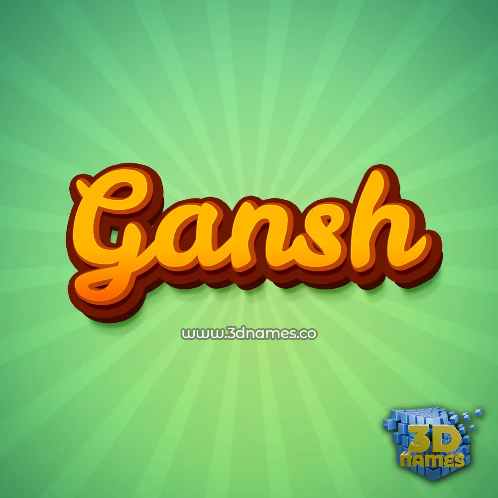 gansh in Green Rays style - 3D name wallpaper