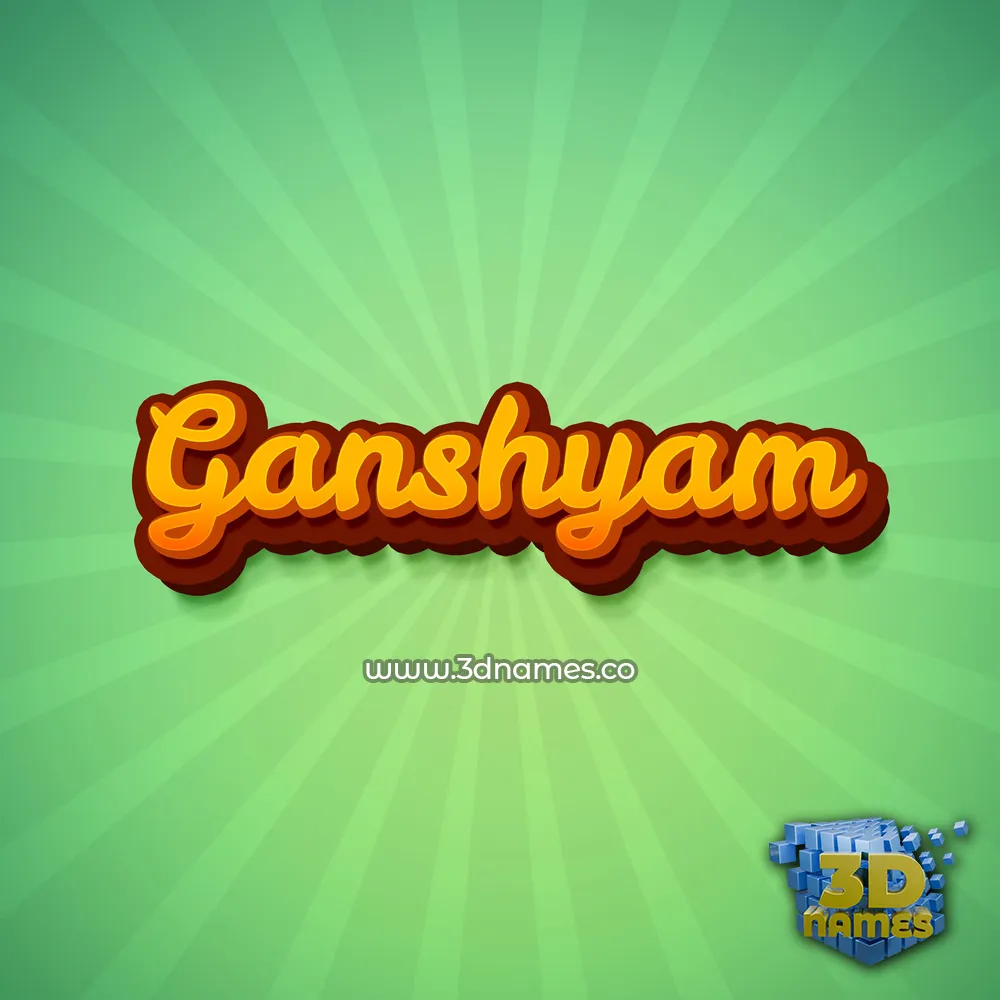 ganshyam in Green Rays style - 3D name wallpaper