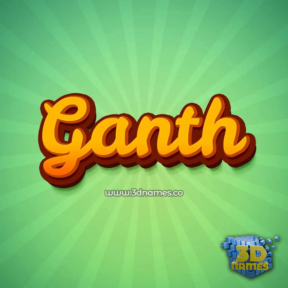 ganth in Green Rays style - 3D name wallpaper