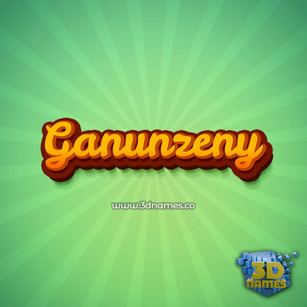 ganunzeny in Green Rays style - 3D name wallpaper