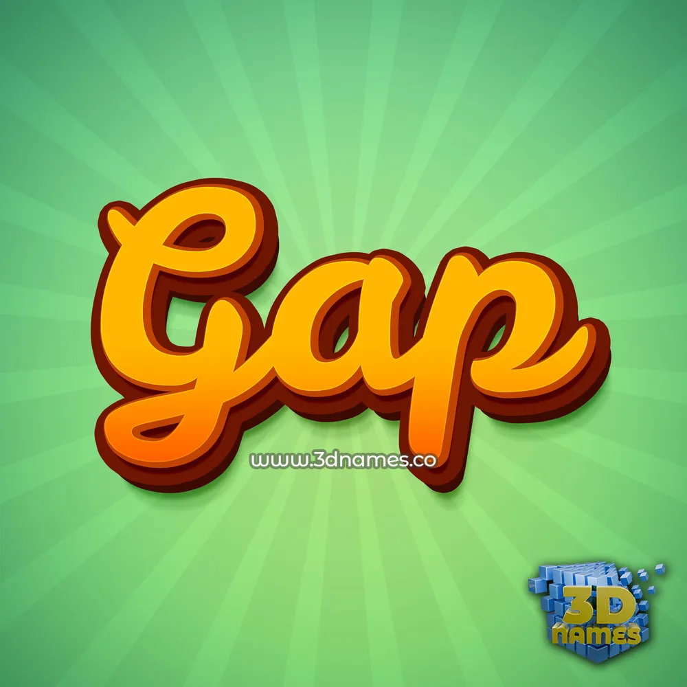 gap in Green Rays style - 3D name wallpaper