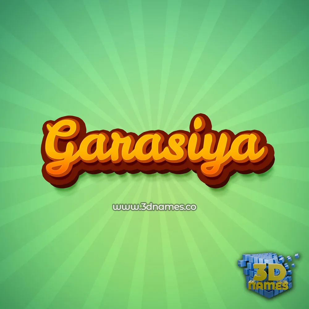 garasiya in Green Rays style - 3D name wallpaper