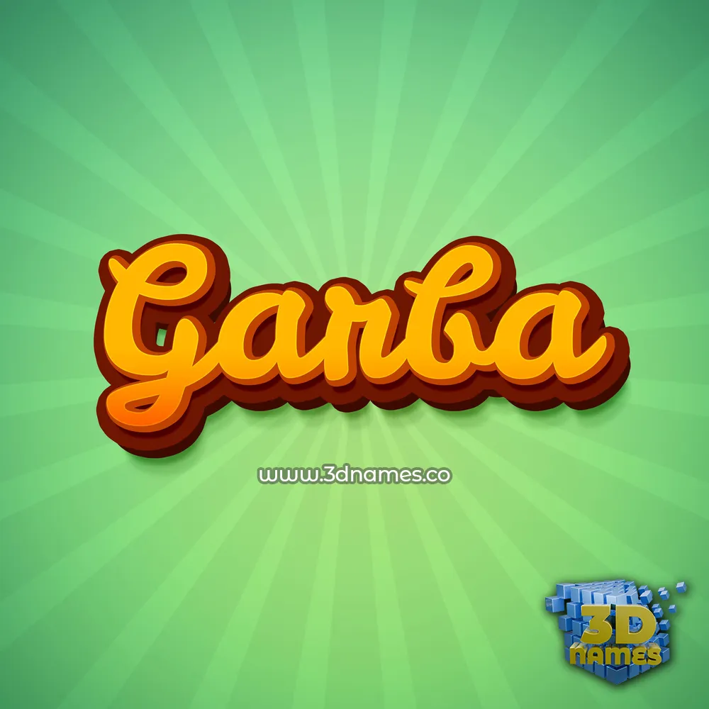 garba in Green Rays style - 3D name wallpaper