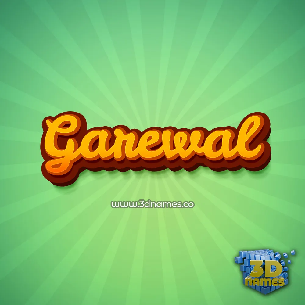 garewal in Green Rays style - 3D name wallpaper