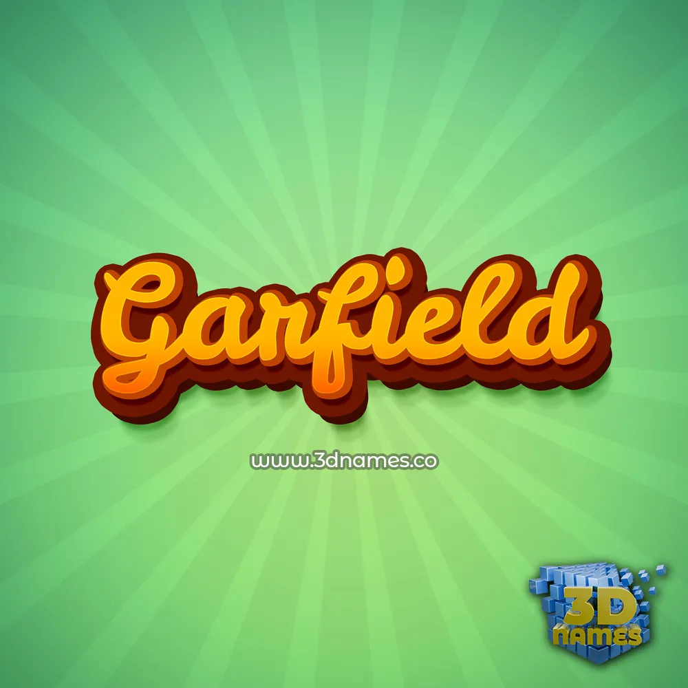 garfield in Green Rays style - 3D name wallpaper