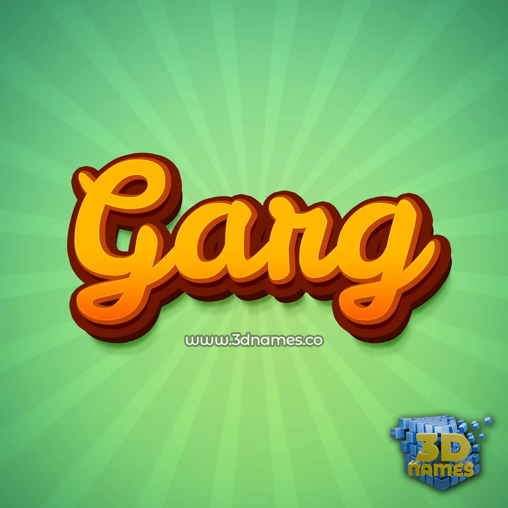 garg in Green Rays style - 3D name wallpaper