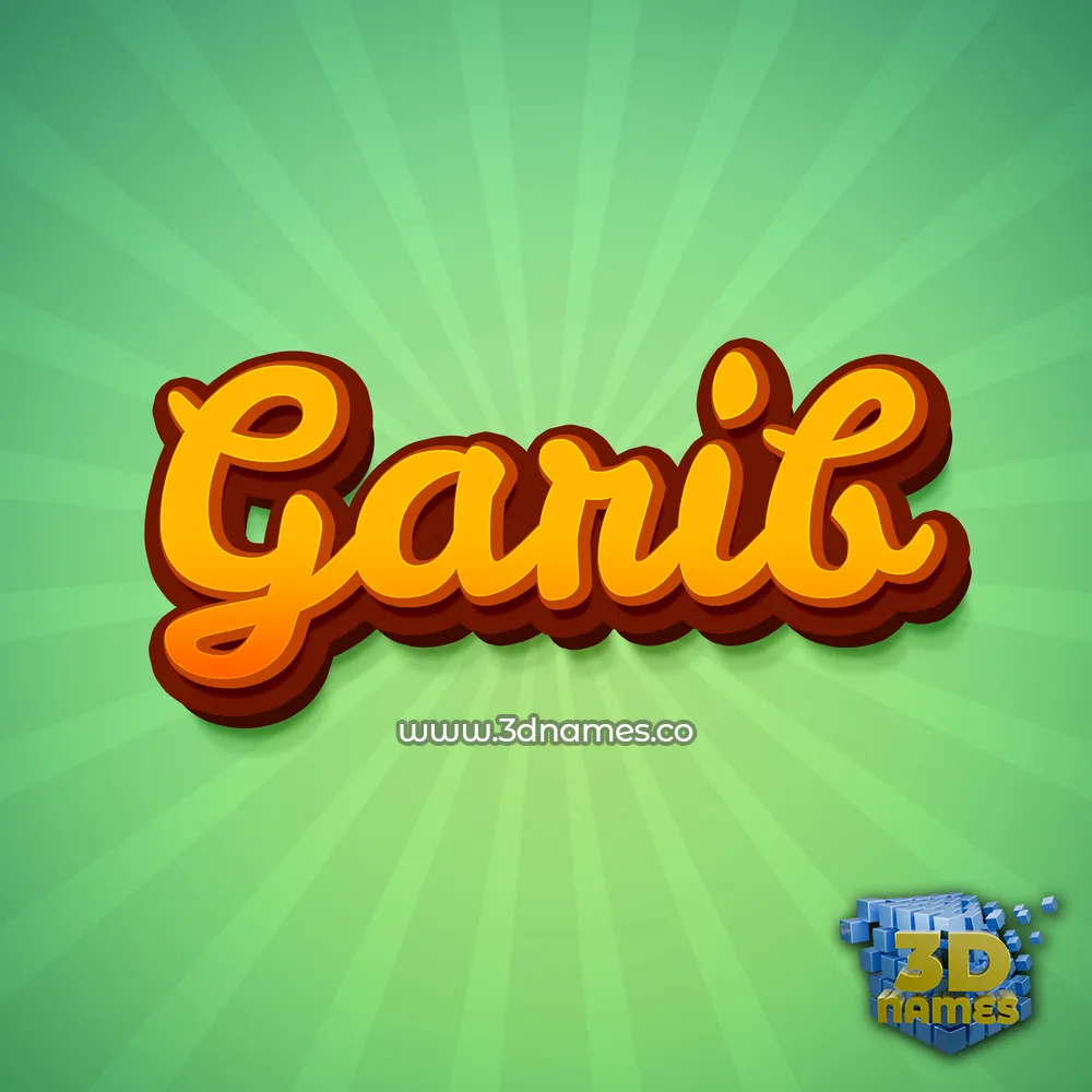 garib in Green Rays style - 3D name wallpaper