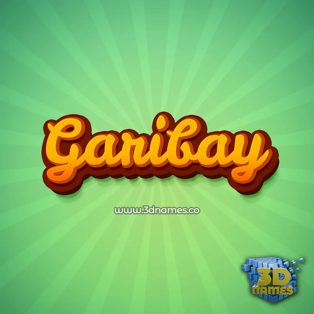 garibay in Green Rays style - 3D name wallpaper