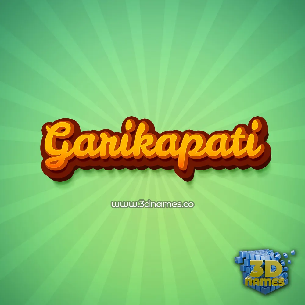 garikapati in Green Rays style - 3D name wallpaper