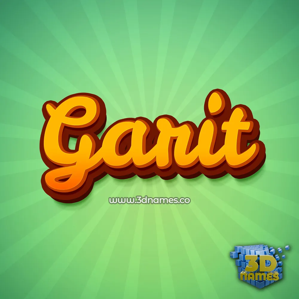 garit in Green Rays style - 3D name wallpaper