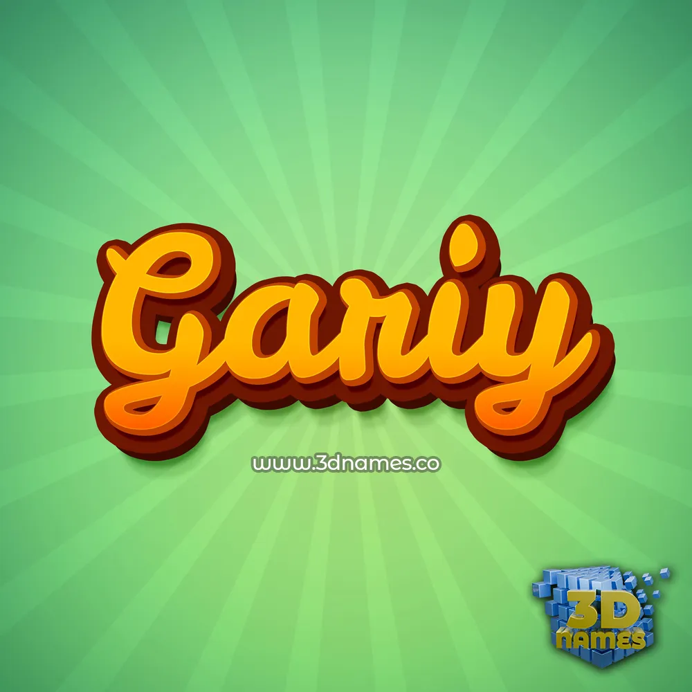 gariy in Green Rays style - 3D name wallpaper